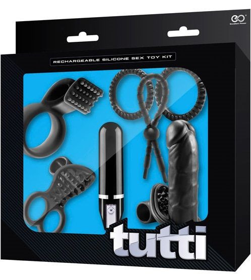Черный вибронабор для двоих TUTTI BOX KIT SET