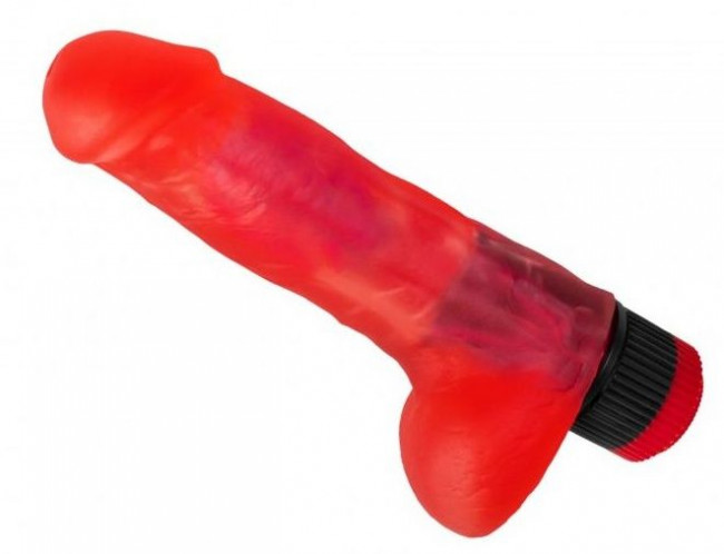 Красный гелевый вибратор №5 - 16 см. Красный гелевый вибратор №5 - 16 см.