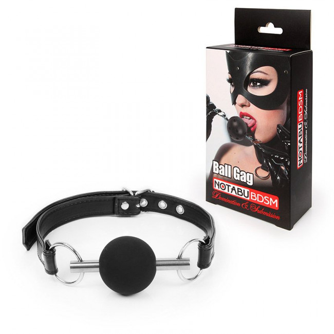 Черный силиконовый кляп-шарик на ремешке Черный силиконовый кляп-шарик на ремешке