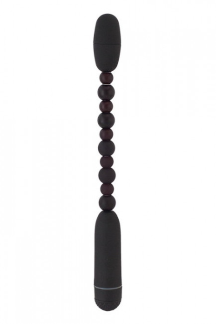 Чёрная анальная виброцепочка - 19 см. Чёрная анальная виброцепочка - 19 см.