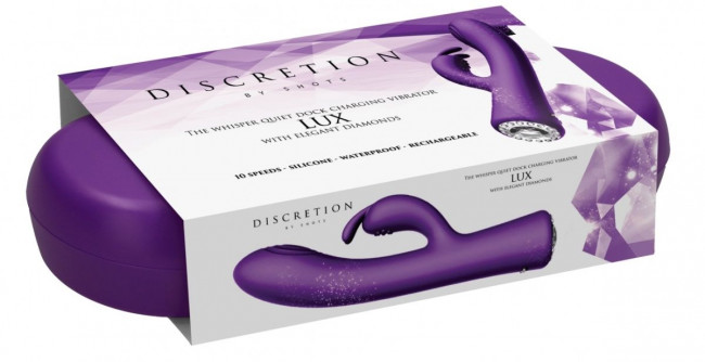 Фиолетовый вибромассажер-кролик Lux - 20 см.