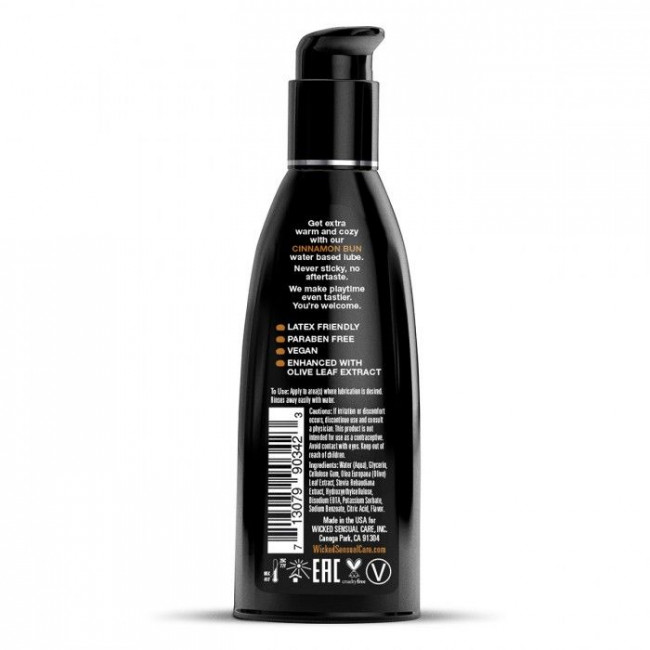 Лубрикант WICKED AQUA Cinnamon Bun с ароматом булочки с корицей - 60 мл.