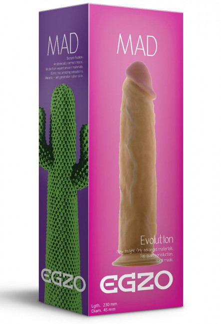 Телесный фаллоимитатор без мошонки Mad Cactus - 23 см.