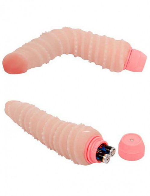 Гнущийся вибратор со спиралевидным рельефом - 19,8 см. Гнущийся вибратор со спиралевидным рельефом - 19,8 см.