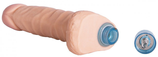 Телесный вибромассажёр Vibro Realistic Cock Dildo - 18 см.