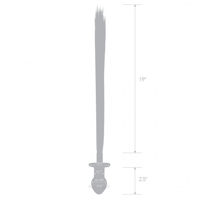 Стеклянная анальная пробка с черным конским хвостом Стеклянная анальная пробка с черным конским хвостом