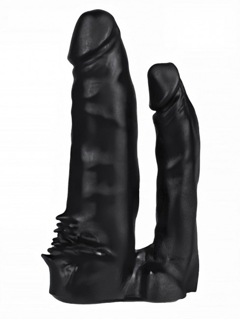 Черная двойная насадка HARNESS для трусиков с плугом №11 - 17 см. Черная двойная насадка HARNESS для трусиков с плугом №11 - 17 см.