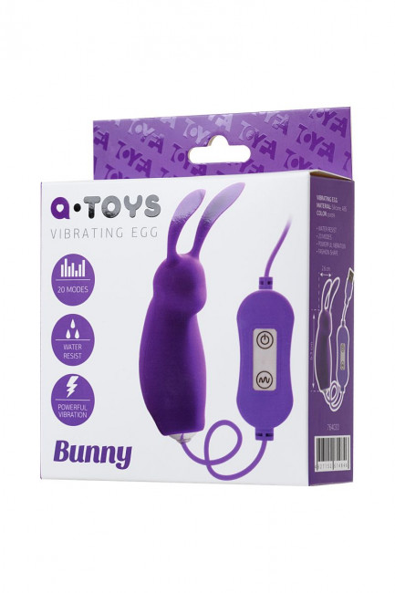 Фиолетовое виброяйцо с пультом управления A-Toys Bunny, работающее от USB Фиолетовое виброяйцо с пультом управления A-Toys Bunny, работающее от USB