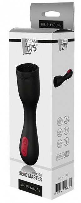 Черный мастурбатор для головки пениса HEAD MASTER