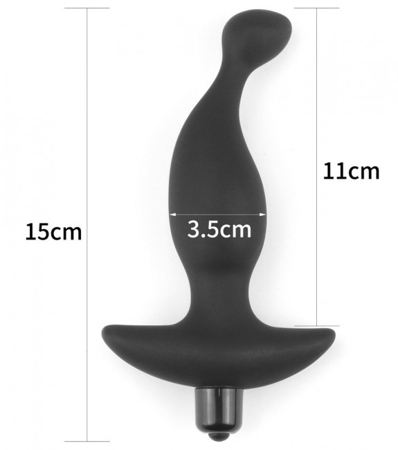 Черный анальный вибростимулятор простаты P Spot Plug - 15 см. Черный анальный вибростимулятор простаты P Spot Plug - 15 см.