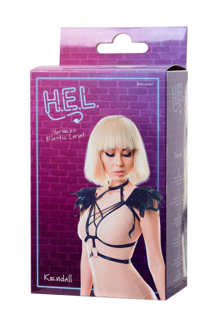 Черная портупея H.E.L. Kendall с перьями Черная портупея H.E.L. Kendall с перьями