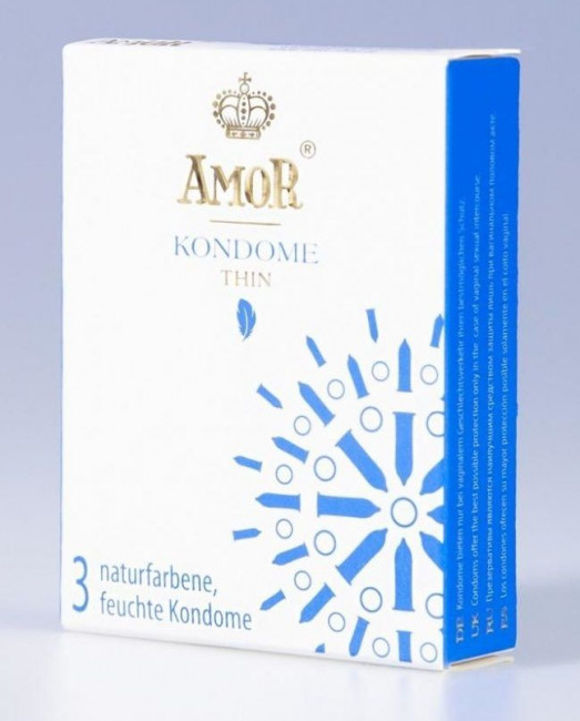 Супертонкие презервативы AMOR Thin - 3 шт.