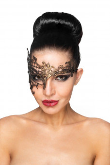 Золотистая карнавальная маска "Гемма"