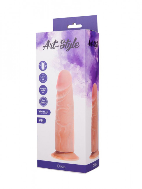 Реалистичный фаллоимитатор на подошве-присоске ART-Style №24 - 18,5 см.