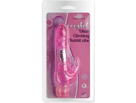 Розовый вибратор Crystal Dildo Climbing Rabbit Vibe - 22 см. Розовый вибратор Crystal Dildo Climbing Rabbit Vibe - 22 см.