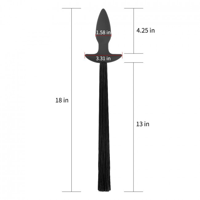 Черная анальная пробка с хвостом Silicone Anal Plug with Pony Tail Черная анальная пробка с хвостом Silicone Anal Plug with Pony Tail