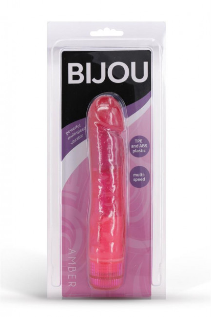 Розовый мультискоростной вибратор AMBER - 17 см. Розовый мультискоростной вибратор AMBER - 17 см.