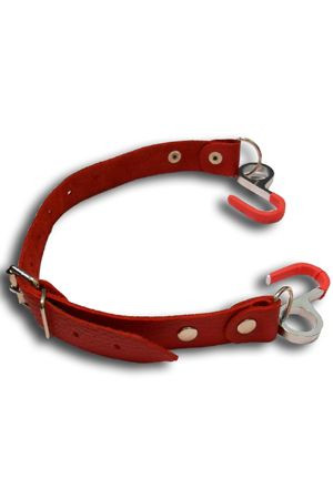 Красный кляп с крючками "Вечная улыбка"