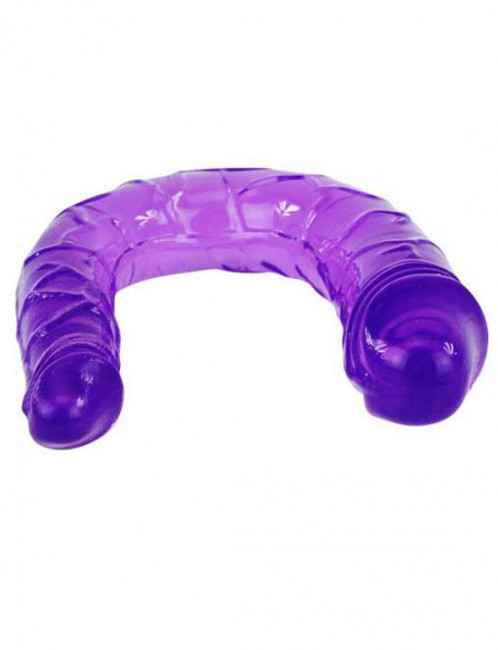 Фиолетовый двусторонний фаллоимитатор - 29,8 см. Фиолетовый двусторонний фаллоимитатор - 29,8 см.