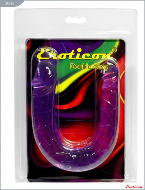 Фиолетовый двусторонний фаллоимитатор - 29,8 см. Фиолетовый двусторонний фаллоимитатор - 29,8 см.