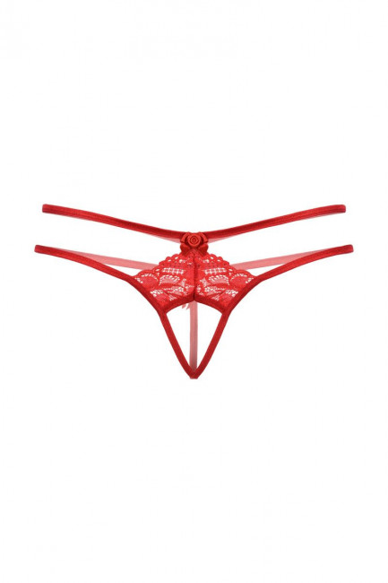 Женские трусики с кружевным рисунком и прорезью