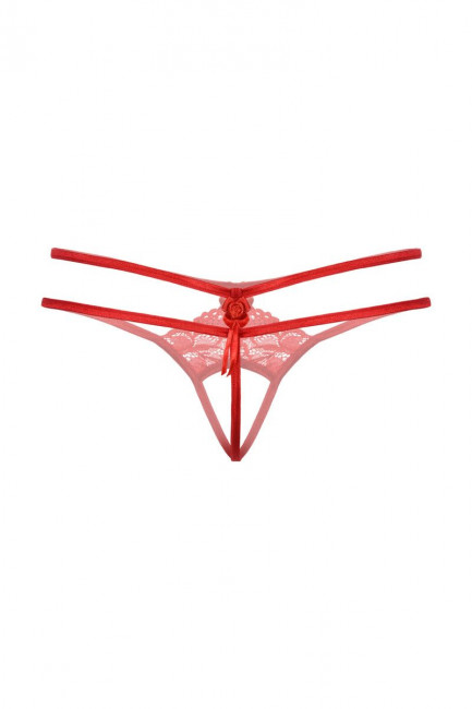Женские трусики с кружевным рисунком и прорезью