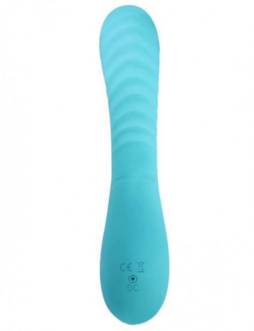 Бирюзовый вибратор Marina - 19,6 см.