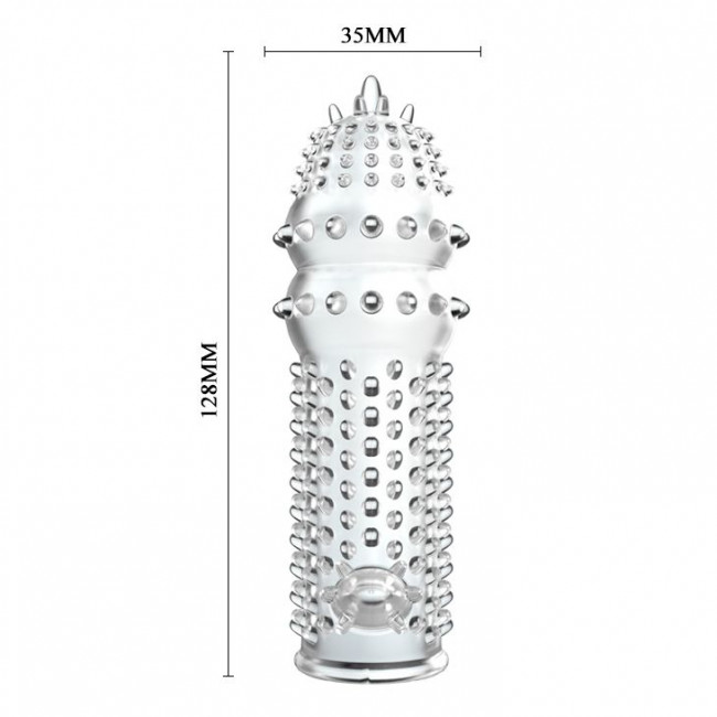 Закрытая прозрачная насадка Crystal sleeve - 12,8 см.