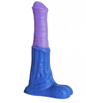 Сине-сиреневый фаллоимитатор "Пегас Mini" - 17 см.