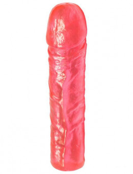 Розовый гелевый фаллоимитатор - 16,5 см.