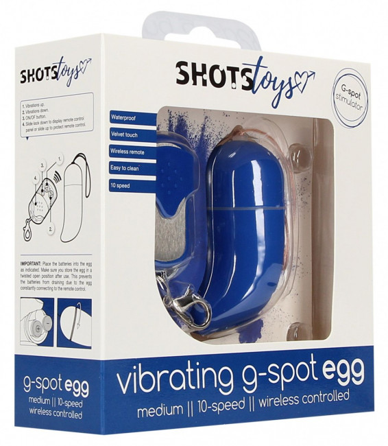 Синее виброяйцо Medium Wireless Vibrating G-Spot Egg с пультом - 7,5 см. Синее виброяйцо Medium Wireless Vibrating G-Spot Egg с пультом - 7,5 см.