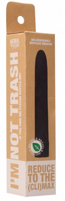 Черный экологичный вибромассажер Natural Pleasure 7" - 17,7 см.