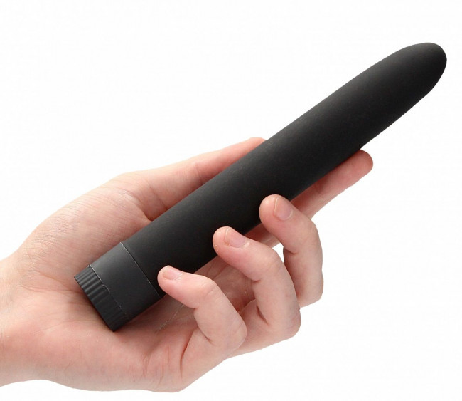 Черный экологичный вибромассажер Natural Pleasure 7" - 17,7 см.