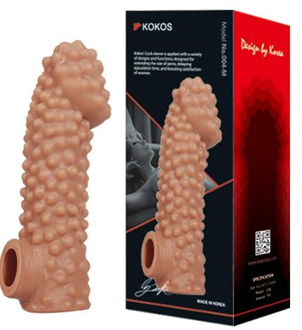 Телесная насадка на фаллос с отверстием для мошонки - 15,6 см. Телесная насадка на фаллос с отверстием для мошонки - 15,6 см.