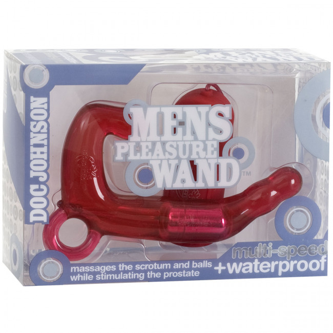 Красный мужской водонепроницаемый стимулятор MEN'S PLEASURE WAND Красный мужской водонепроницаемый стимулятор MEN'S PLEASURE WAND