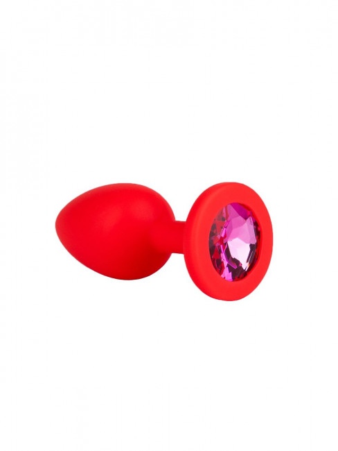 Красная анальная втулка с малиновым кристаллом - 7,3 см. Красная анальная втулка с малиновым кристаллом - 7,3 см.