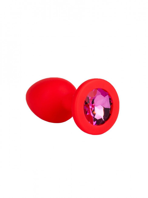 Красная анальная втулка с малиновым кристаллом - 7,3 см. Красная анальная втулка с малиновым кристаллом - 7,3 см.