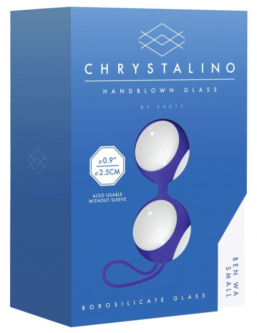 Белые вагинальные шарики Ben Wa Small в синей оболочке Белые вагинальные шарики Ben Wa Small в синей оболочке