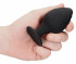 Набор из 3 черных анальных пробок Rippled Butt Plug Set
