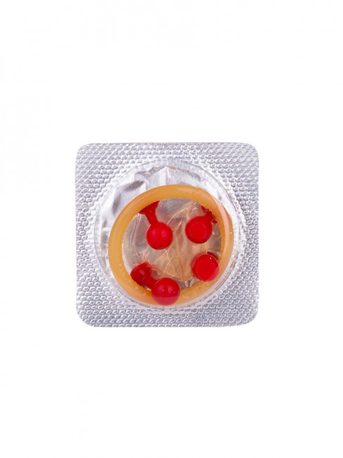 Стимулирующий презерватив-насадка Roll & Ball Strawberry Стимулирующий презерватив-насадка Roll & Ball Strawberry