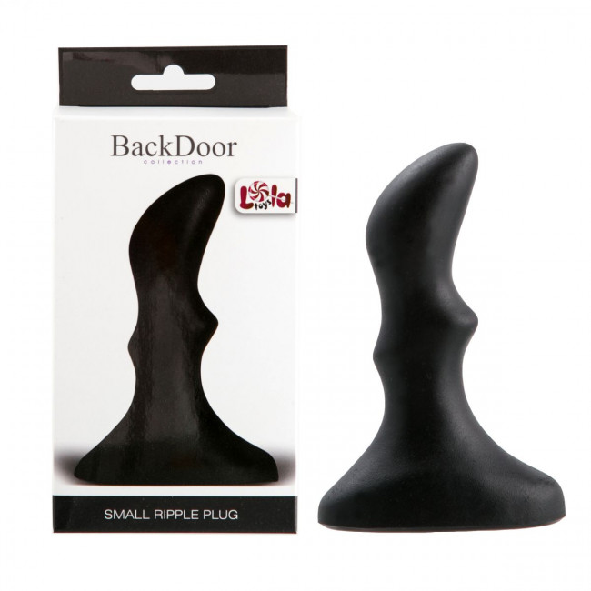 Рифленый черный анальный стимулятор Small ripple plug - 10 см. Рифленый черный анальный стимулятор Small ripple plug - 10 см.