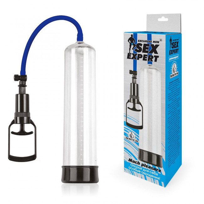 Прозрачная вакуумная помпа Sex Expert со шкалой Прозрачная вакуумная помпа Sex Expert со шкалой