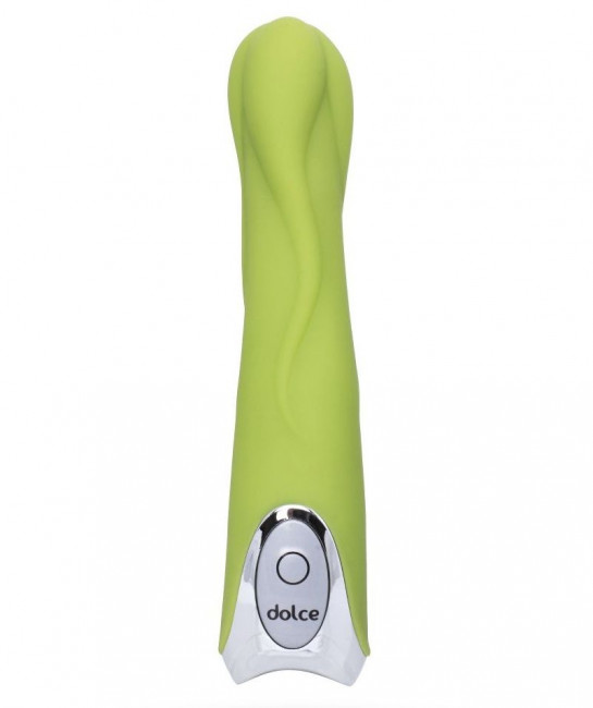 Зелёный вибратор Dolce Mateo - 16,5 см. Зелёный вибратор Dolce Mateo - 16,5 см.