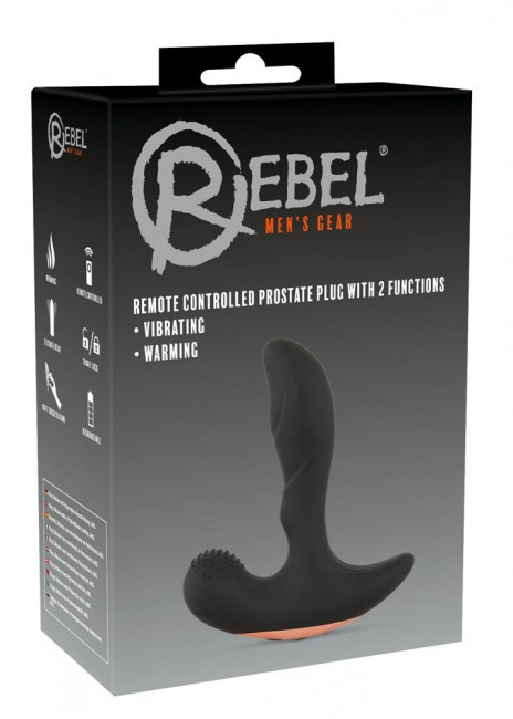 Черный вибромассажер простаты Remote Controlled Prostate Plug with 2 Functions - 13,6 см.