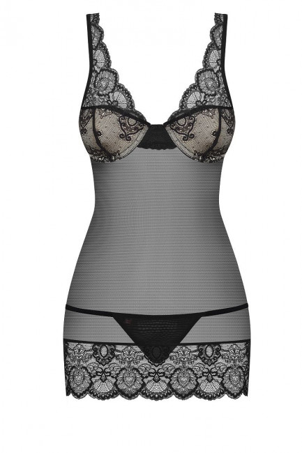 Полупрозрачная облегающая сорочка с лифом на косточках Полупрозрачная облегающая сорочка с лифом на косточках