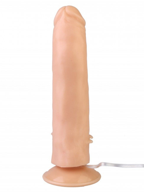 Телесный вибратор с шипами у основания и присоской №10 - 17 см. Телесный вибратор с шипами у основания и присоской №10 - 17 см.