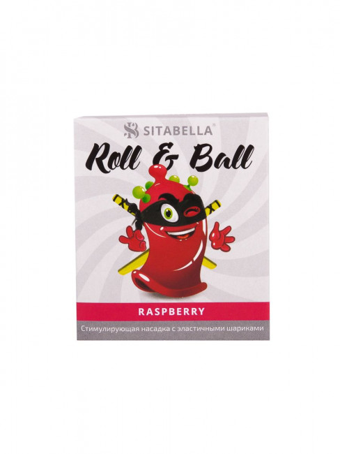 Стимулирующий презерватив-насадка Roll & Ball Raspberry Стимулирующий презерватив-насадка Roll & Ball Raspberry