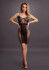 Эффектное мини-платье на бретельках Knee-Length Lace and Fishnet Dress