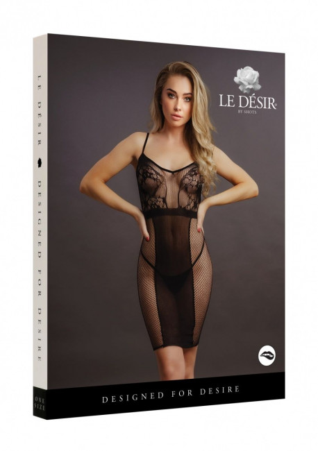 Эффектное мини-платье на бретельках Knee-Length Lace and Fishnet Dress Эффектное мини-платье на бретельках Knee-Length Lace and Fishnet Dress