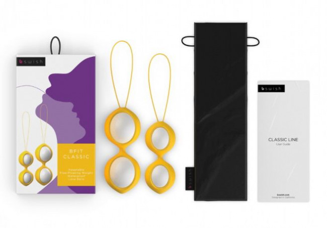 Бело-желтые вагинальные шарики Bfit Classic Бело-желтые вагинальные шарики Bfit Classic